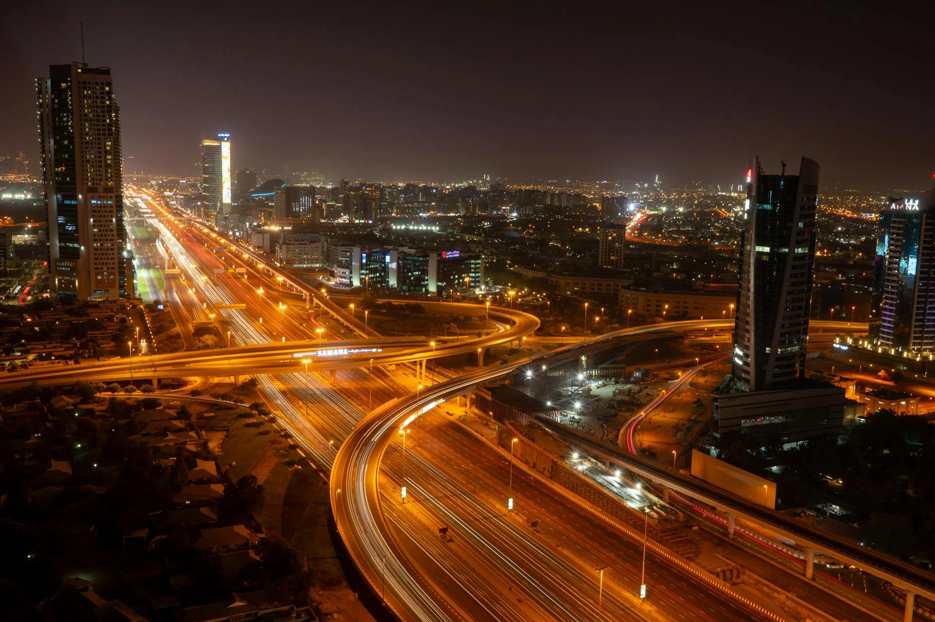 Dubai skyline at night — luxury business district